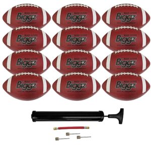 biggz (pack of 12) premium rubber official size footballs