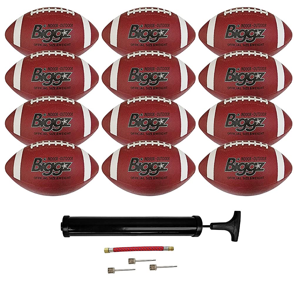 Biggz (Pack of 12) Premium Rubber Official Size Footballs