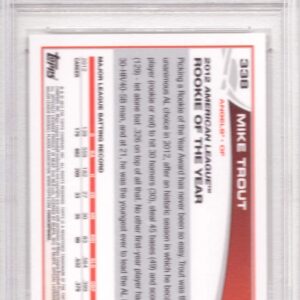 2013 Topps #338 Mike Trout Baseball Card - Wins 2012 AL Rookie of the Year Award - Graded PSA 10 Gem Mint