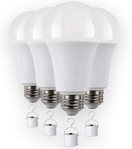 laborate lighting 9-watt warm white led emergency light bulb, 4 count, 120v ac, 850 lumens, battery backup, long lifespan