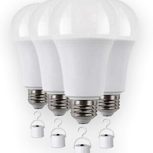 Laborate Lighting 9-Watt Warm White LED Emergency Light Bulb, 4 Count, 120V AC, 850 Lumens, Battery Backup, Long Lifespan