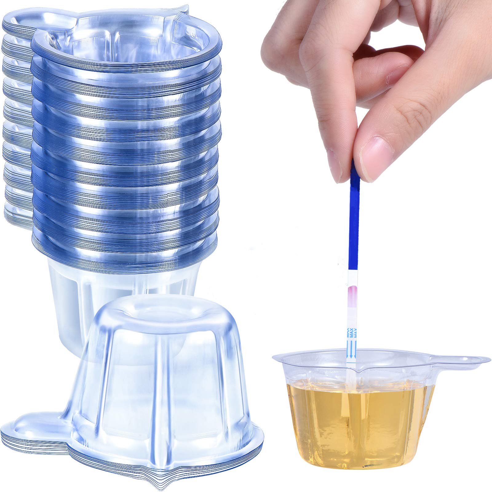 Boao Urine Cups Plastic Urine Collection Cups Disposable Urine Specimen Cups for Pregnancy Test, 40 ML (200 Pieces)