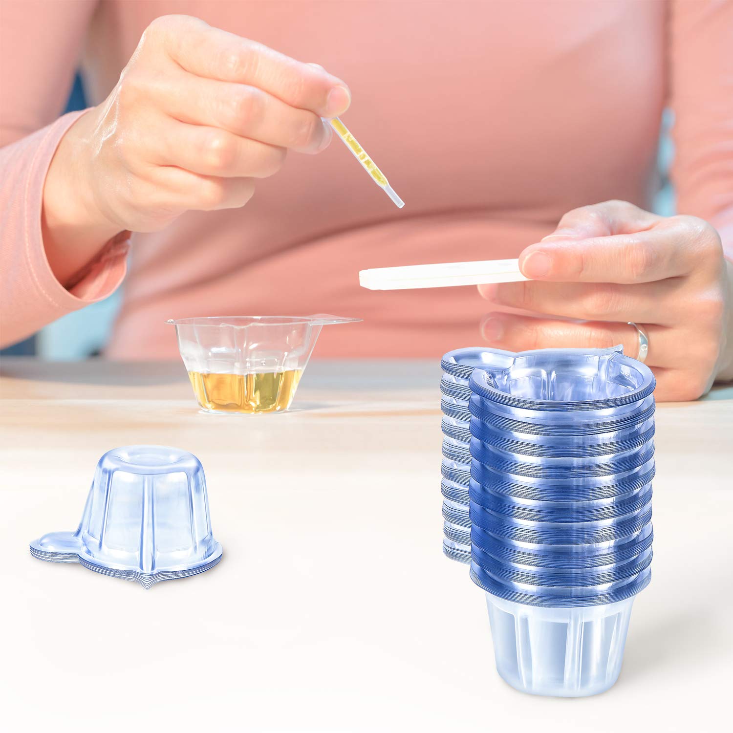 Boao Urine Cups Plastic Urine Collection Cups Disposable Urine Specimen Cups for Pregnancy Test, 40 ML (200 Pieces)