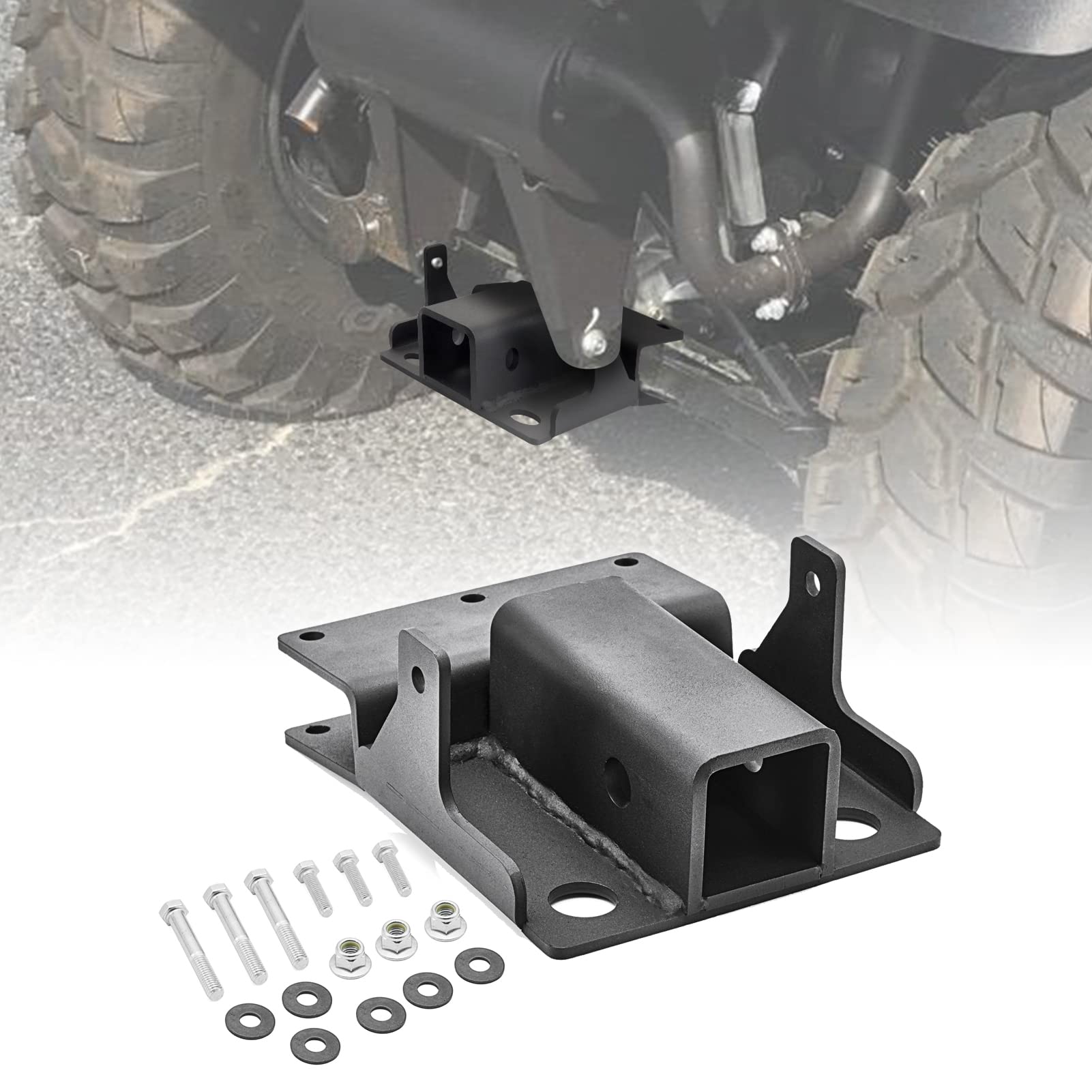 WSays Compatible with Kawasaki Mule 610 600 Mule SX Rear 2'' Receiver Trailer Tow Hitch Plater Kit