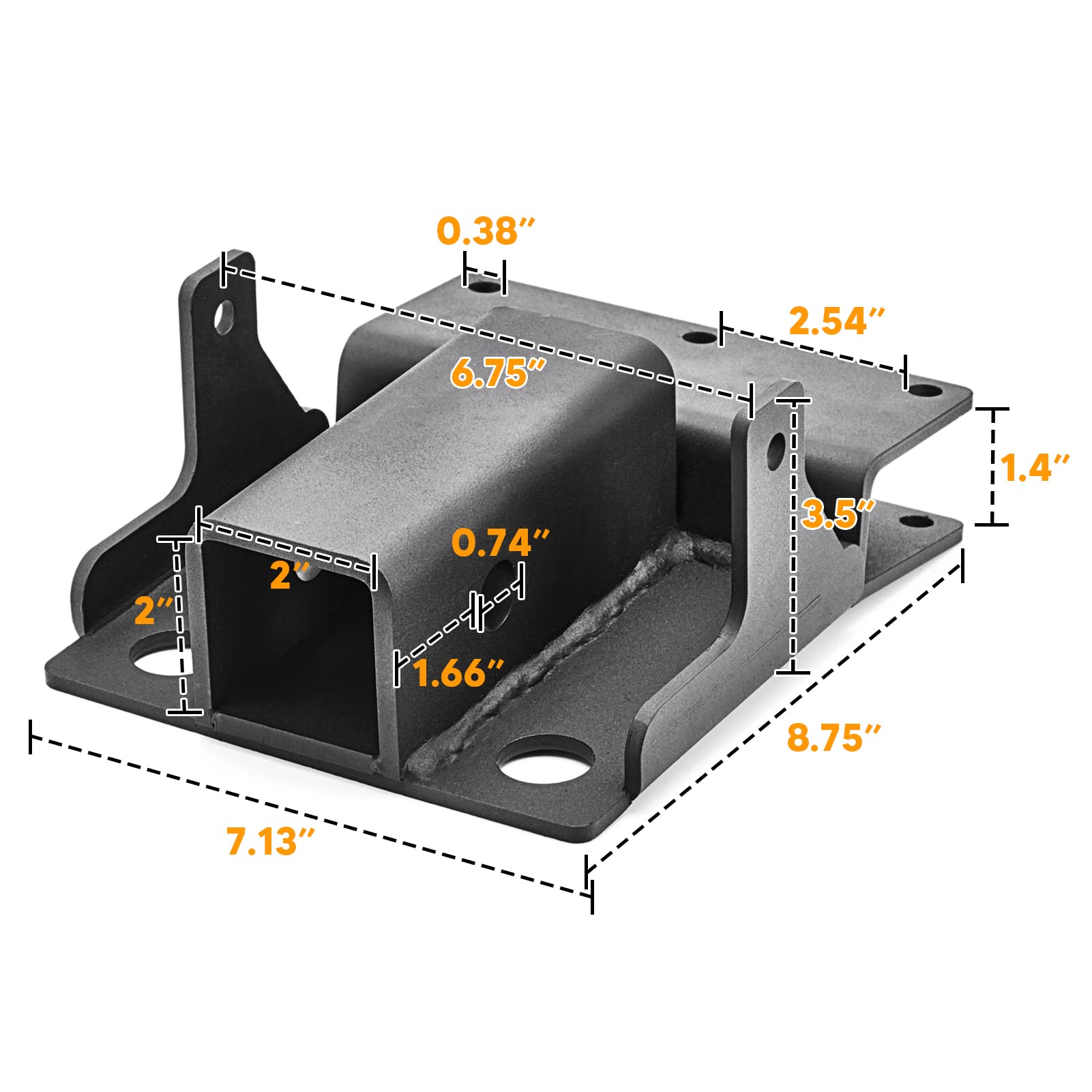 WSays Compatible with Kawasaki Mule 610 600 Mule SX Rear 2'' Receiver Trailer Tow Hitch Plater Kit