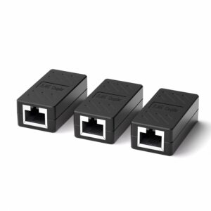 LVY Ethernet Extender RJ45 Couplers Network Cable Coupler Cat 5 Coupling Lnternet Female to Female Connector Lnline Coupler for Cat5/ Cat5e/ Cat6e/ Cat7 Ethernet Extension Cable(3 Pack Black)