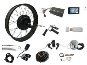 color uck1 display system ，3000w rear wheel electric fat bike conversion kit with 72v 80a sabvoton programmable controller, 7-speed flywheel and torque arm (26inch *4.0 rear)