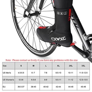 CXWXC Cycling Shoe Covers Neoprene Waterproof,Winter Thermal Warm Full Bicycle Overshoes for Men Women,Road Mountain Bike Booties