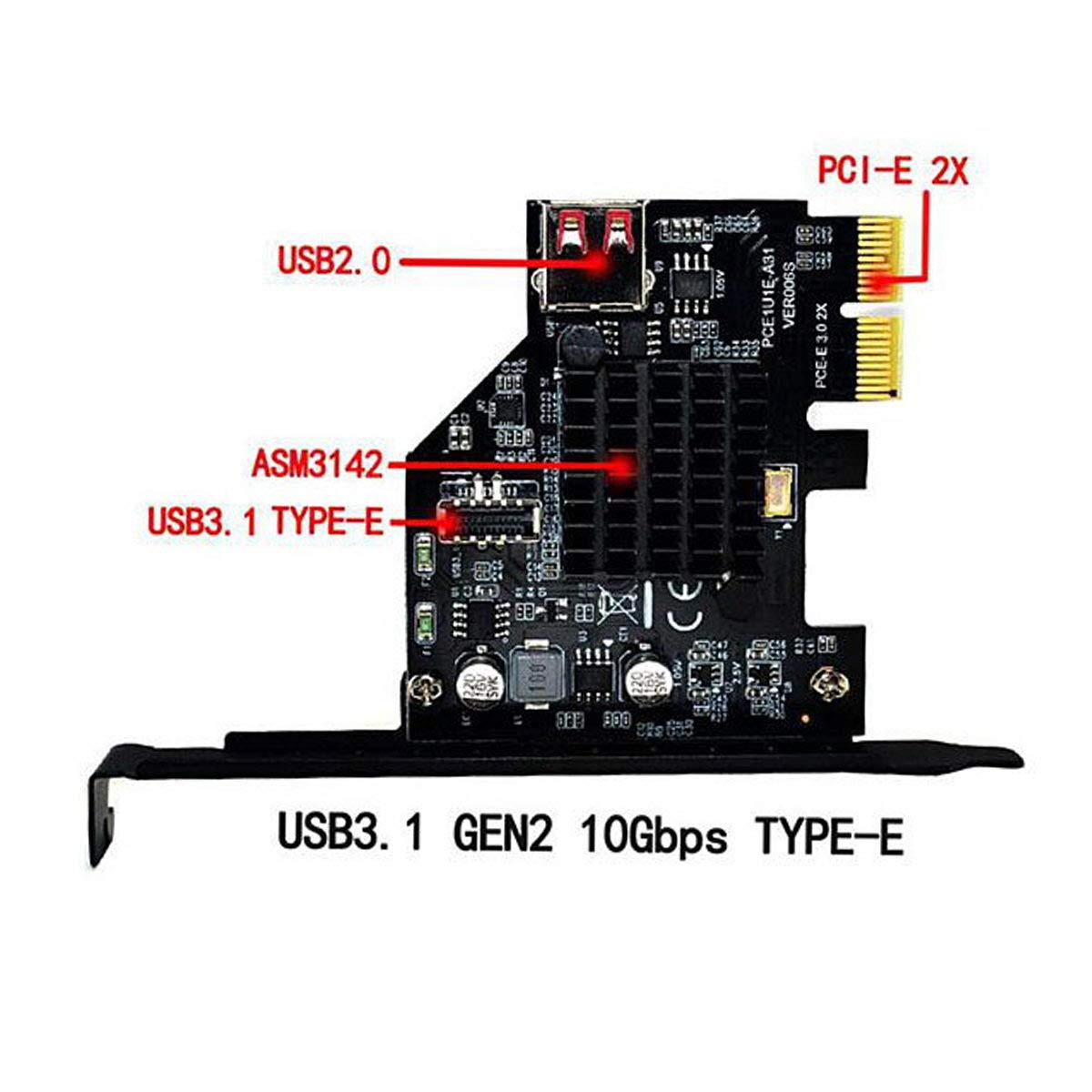 cablecc USB 3.1 Front Panel Socket & USB 2.0 to PCI-E Express Card Adapter for Motherboard