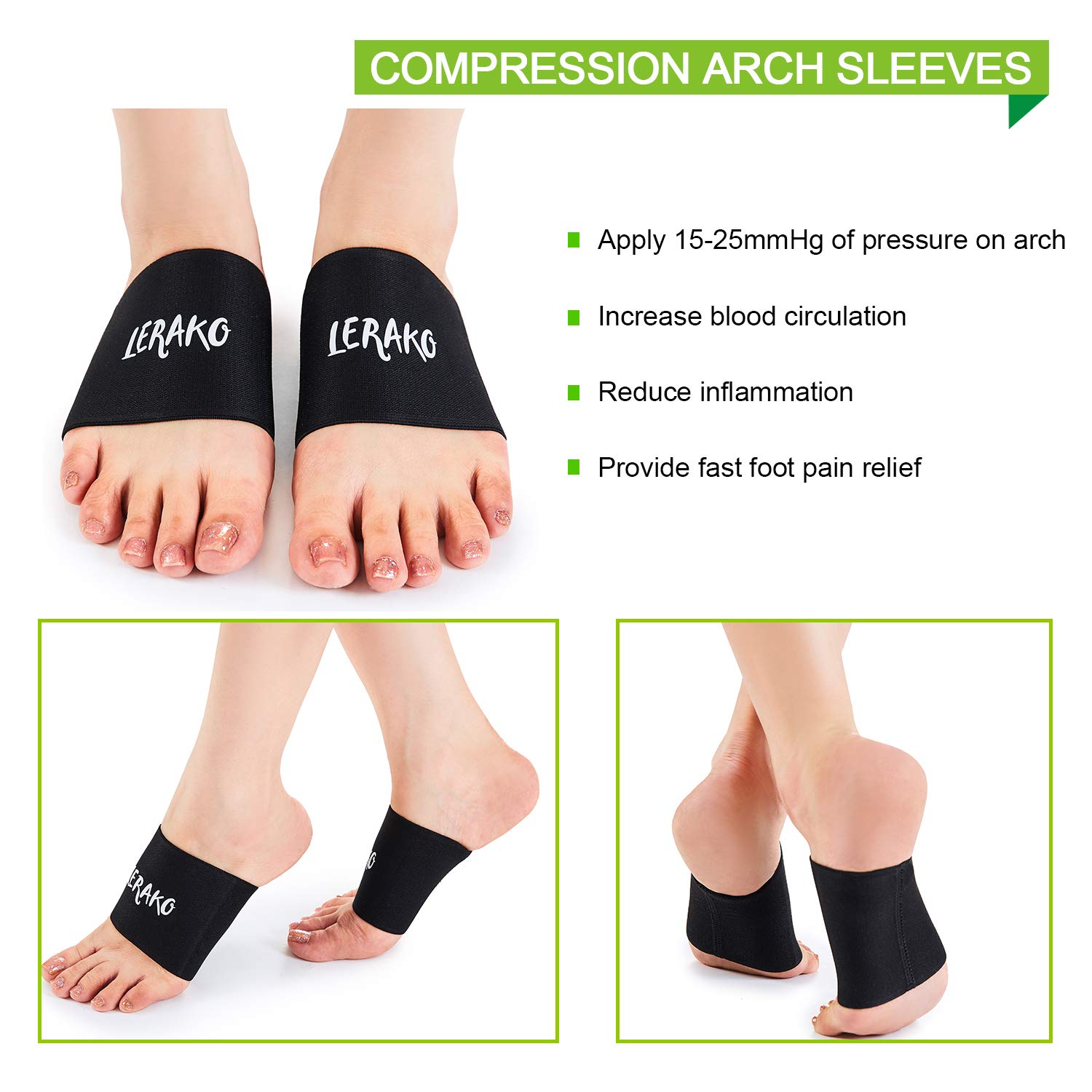 Plantar Fasciitis Arch Support Kit-12pcs-Compression Arch Sleeves, Arch Braces, Silicone & Cushioned Arch Supports & Free Insoles, Fast Pain Relief & All Day Comfort, Sizes for Men & Women (Medium)…