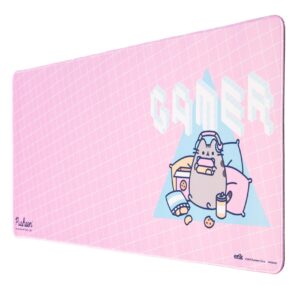 official pusheen mouse pad xxl - desk pad - 31.5" x 13.78" non-slip rubber base mouse mat, gaming mouse pad, keyboard mouse mat, kawaii mouse pad