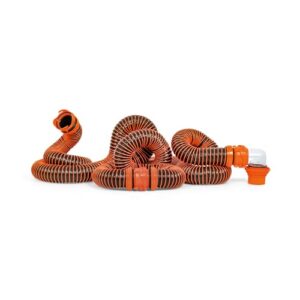 ﻿camco rhinoextreme 20-foot camper / rv sewer hose kit - premium sewer kit - pre-assembled & ready-to-use - includes 4-in 1 dump station adapter & storage caps - crush & abrasion resistant (21012)