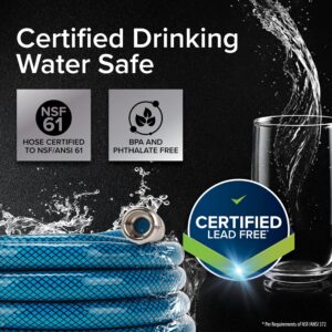 Camco TastePURE 50-Ft Premium Water Hose - RV Drinking Water Hose Contains No Lead, No BPA & No Phthalate - Ultra Flexible Design w/Diamond-Hatch Reinforcement - 5/8” ID, Made in the USA (21009)