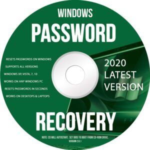 ralix windows password recovery dvd - supports all versions windows xp, vista, 7, 10 resets passwords in seconds - 32/64 bit (latest version)