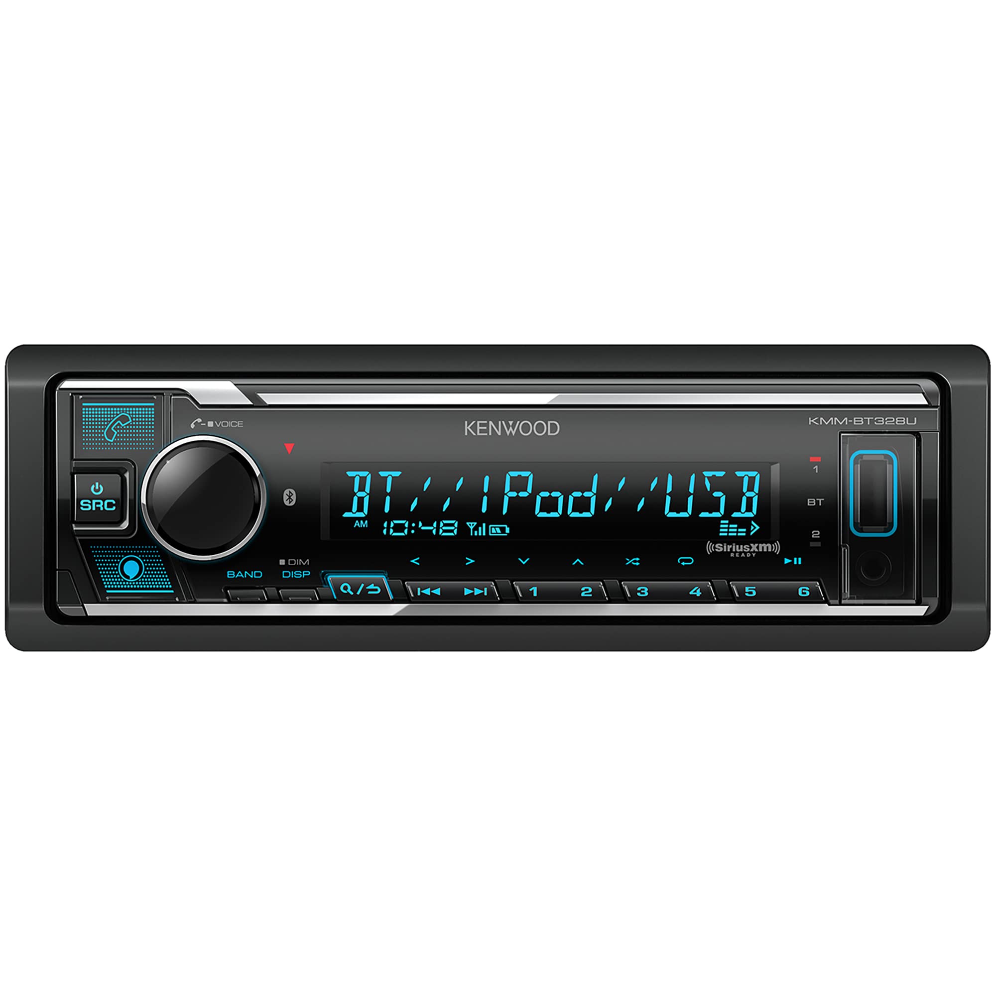 KENWOOD KMM-BT328U Bluetooth Car Stereo with USB Port, AM/FM Radio, MP3 Player, Multi Color LCD, Detachable Face, Built in Amazon Alexa, Compatible with SiriusXM Tuner