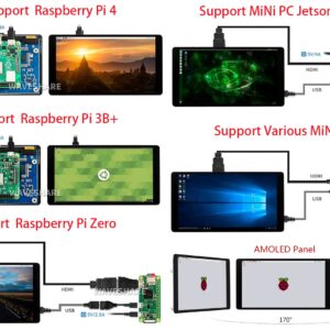 waveshare 5.5inch HDMI AMOLED Display 1080x1920 Resolution Capacitive Touch Screen with Toughened Glass Cover 6H Hardness for Raspberry Pi 4B/3B+/3B/2B/Zero/Zero W and Jetson Nano,PC,Multi Systems