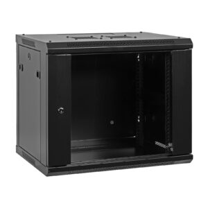 aeons 9u professional wall mount network server cabinet enclosure 19-inch server network rack 16-inches deep black