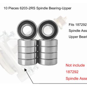 q&p 10 Pieces 6203-2RS Spindle Assembly Bearings Replaces AYP 110485 110485X MTD 741-0124 5321104-85 C3 Lawn Mower Bearing