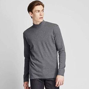 Derminpro Men's Slim Fit Mock Turtleneck T-Shirts Knit Long Sleeve Thermal Pullover Red Medium