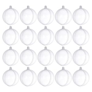 20pcs christmas clear ball 50mm plastic fillable ornaments balls for xmas tree diy crafting wedding holiday home decor party supplies