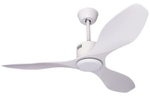 goozegg ceiling fan no light remote control modern 3 blades reversible dc motor, 48-inch, white