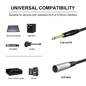 EBXYA XLR Male to 1/4 Inch TS Mono Unbalanced Microphone Cable 6Ft, 6.35mm to XLR Cable, 2 PCS