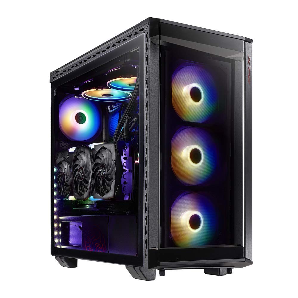 XPG Battlecruiser Mid-Tower ATX PC Gaming Case: 4mm Tempered Glass Sides, Cold-Rolled Carbon Steel, 19.09 x 8.85 x 19.92 in, 2 Year Warranty, Black