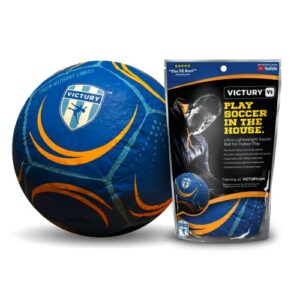 ollyball victury inflatable indoor soccer ball! sz 5 soccer ball and training video system for playing soccer in the house