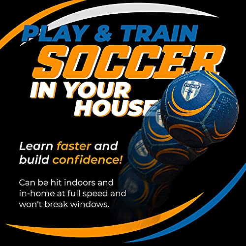 Ollyball VICTURY Inflatable Indoor Soccer Ball! Sz 5 Soccer Ball and Training Video System for Playing Soccer in The House