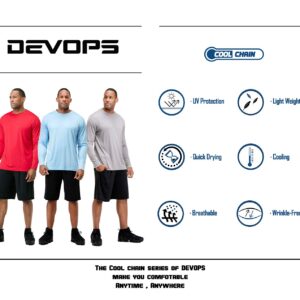 DEVOPS 2 Pack Men's Sun Protection Shirts UV SPF UPF 50+ Long Sleeve Rash Guard Fishing Running Quick Dry Lightweight (X-Large, Navy)