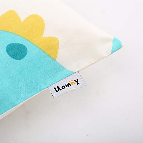 UOMNY Pillowcase 2 Pack, 100% Polyester, Dinosaur Design, Fits Pillows 13x18 or 12x16 inch, Toddler Pillow Cover for Kids Bedding, Breathable, Soft, Indoor, 400 Thread Count, Pillowcase Set