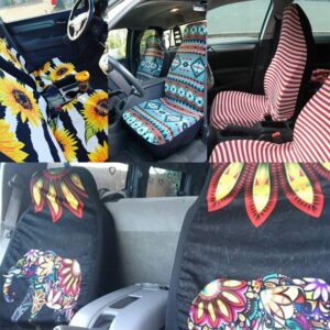 Dreaweet Women Girls Classic Car Seat Covers 2 pcs Front Seat Cover Full Set with Banana Leaves Printed Car Seat Protector Bag