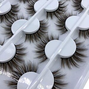 HBZGTLAD 12 pairs 3D Mink Lashes Natural False Eyelashes Dramatic Volume Fake Lashes Makeup Eyelash Extension Silk Eyelashes (C-3)