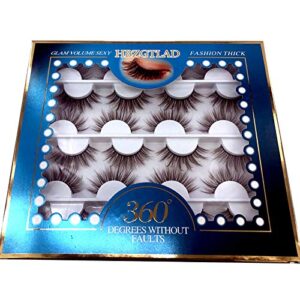 HBZGTLAD 12 pairs 3D Mink Lashes Natural False Eyelashes Dramatic Volume Fake Lashes Makeup Eyelash Extension Silk Eyelashes (C-3)