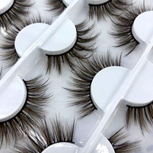 HBZGTLAD 12 pairs 3D Mink Lashes Natural False Eyelashes Dramatic Volume Fake Lashes Makeup Eyelash Extension Silk Eyelashes (C-3)