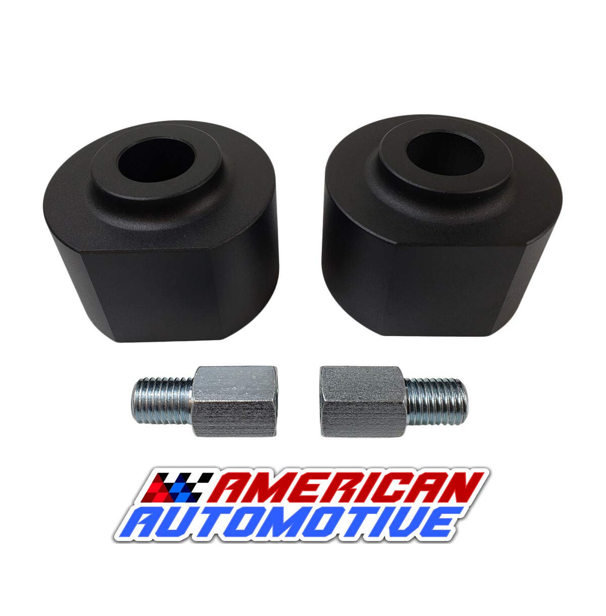 American Automotive Front Leveling Kit for 1999+ F250 F350 Super Duty 3" Front Billet Aluminum Lift Spring Spacers with 3/4" Stud Extenders 2WD