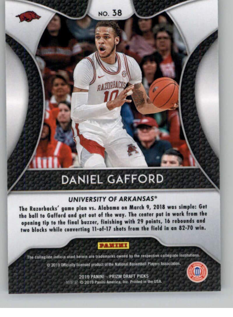 2019-20 Prizm Draft Basketball #38 Daniel Gafford Arkansas Razorbacks Official NCAA Trading Card From Panini America