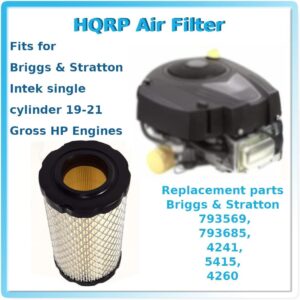 HQRP Filter Kit compatible with Craftsman YT3000 YS4500 LT2000 42" 46", Toro LX426, MTD ZT-42, Husvarna Riding Mowers Lawn Tractors with 19-21HP B&S Intek Engines