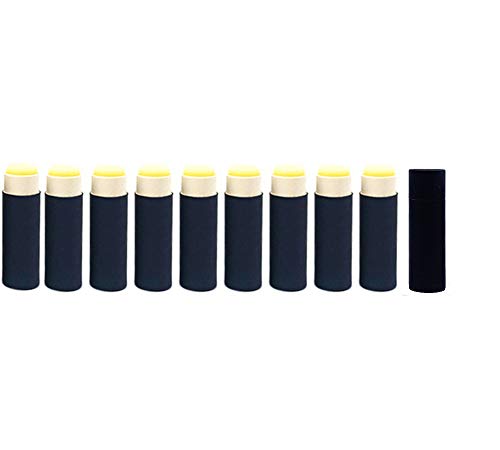 Paperboard Lip Balm Tubes,Cardboard Krafts Lipstick Tube Empty Lip Balm Container Round Paper Solid Perfume Tubes,10pcs (Black)