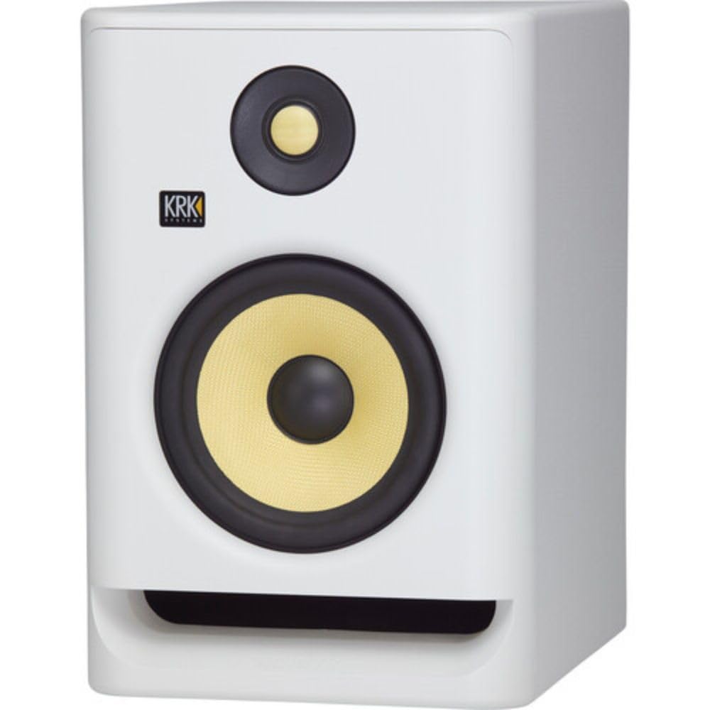 (2) KRK ROKIT RP7 G4 7" Bi-Amped Studio Monitor DSP Speakers White Noise Edition