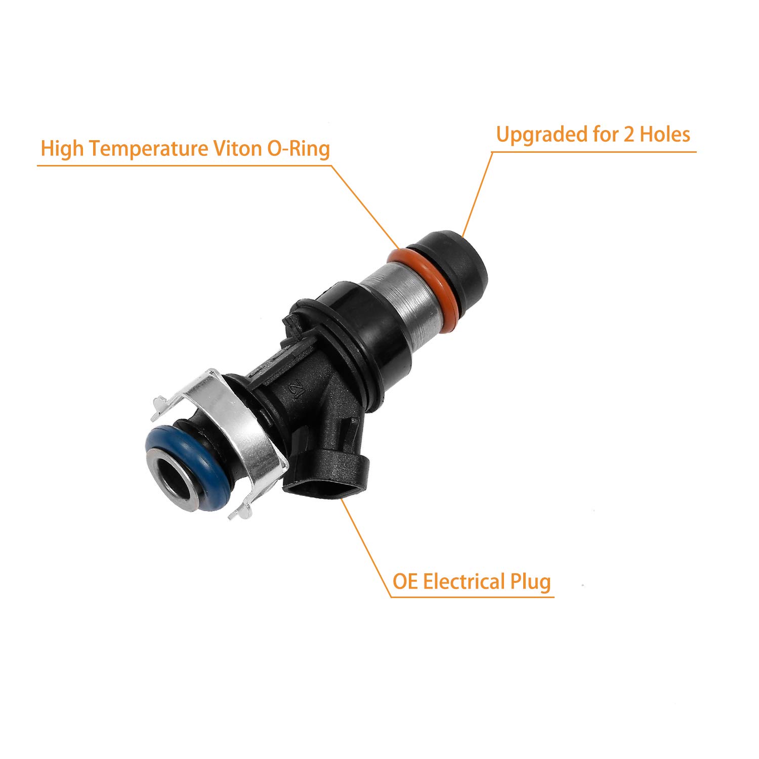 Fuel Injector 2 Holes 8Pcs | 4.8L 5.3L 6.0L Engine | for 2001-2007 Chevy Silverado Suburban Tahoe GMC Sierra Yukon Cadillac Escalade & More | Replace# 25317628, 17113698, 17113553, FJ315, FJ10062