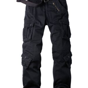 Women's Cotton Casual Military Army Cargo Combat Work Pants with 8 Pocket Black US 6