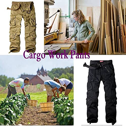 Women's Cotton Casual Military Army Cargo Combat Work Pants with 8 Pocket Black US 6