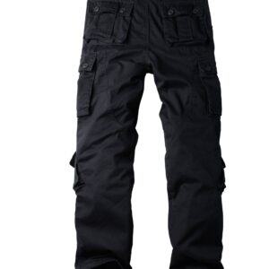 Women's Cotton Casual Military Army Cargo Combat Work Pants with 8 Pocket Black US 6