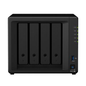 synology diskstation ds918+ nas server for business with intel celeron cpu, 8gb memory, 256gb ssd, 16tb hdd, dsm operating system