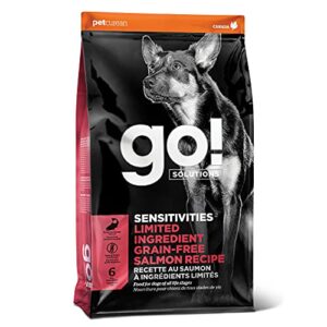 go! solutions sensitivities – salmon recipe – limited ingredient dog food, 22 lb – grain free dog food for all life stages – dog food to support sensitive stomachs