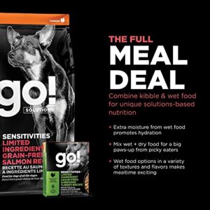 GO! SOLUTIONS Sensitivities – Salmon Recipe – Limited Ingredient Dog Food, 3.5 lb – Grain Free Dog Food for All Life Stages – Dog Food to Support Sensitive Stomachs