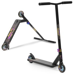 sullivan resolute pro scooter for teens | premium quality trick scooter lightweight deck and alloy core wheels with abec-7 bearings | freestyle bmx stunt scooter for adults (neo/black)