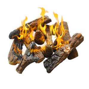 b-hotte gas fireplace logs,ceramic wood logs for all types of indoor, gas inserts, ventless & vent free, ethanol, electric, propane or outdoor fireplaces & fire pits, burning accessories