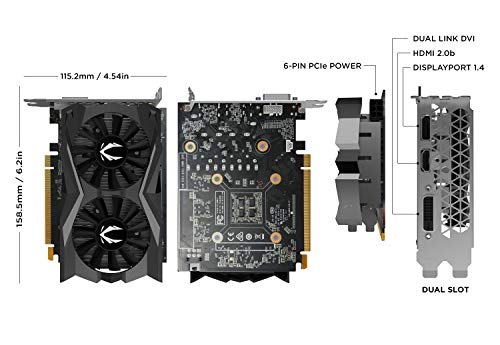 ZOTAC Gaming GeForce GTX 1650 Super Twin Fan 4GB GDDR6 128-Bit Graphics Card, Super Compact, Zt-T16510F-10L